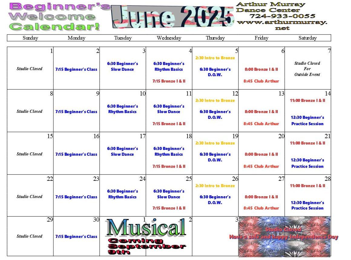 June 2025 Beginner's Calendar